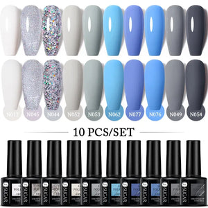 UR SUGAR 10Pcs/set Color Gel Nail Polish Set 122 Colors Semi Permanent UV Led Gel Varnish Soak Off Nail Lacquers Topcoat Just Makeup Me