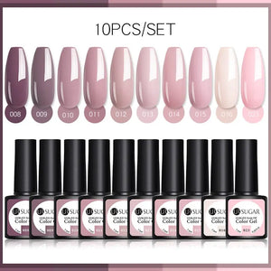 UR SUGAR 10Pcs/set Color Gel Nail Polish Set 122 Colors Semi Permanent UV Led Gel Varnish Soak Off Nail Lacquers Topcoat Just Makeup Me