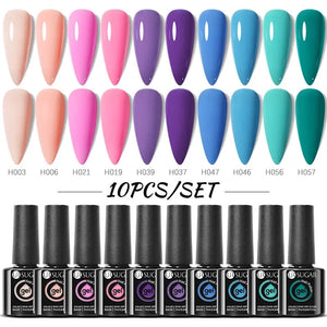 UR SUGAR 10Pcs/set Color Gel Nail Polish Set 122 Colors Semi Permanent UV Led Gel Varnish Soak Off Nail Lacquers Topcoat Just Makeup Me