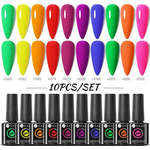 UR SUGAR 10Pcs/set Color Gel Nail Polish Set 122 Colors Semi Permanent UV Led Gel Varnish Soak Off Nail Lacquers Topcoat Just Makeup Me