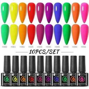 UR SUGAR 10Pcs/set Color Gel Nail Polish Set 122 Colors Semi Permanent UV Led Gel Varnish Soak Off Nail Lacquers Topcoat Just Makeup Me