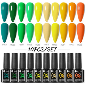 UR SUGAR 10Pcs/set Color Gel Nail Polish Set 122 Colors Semi Permanent UV Led Gel Varnish Soak Off Nail Lacquers Topcoat Just Makeup Me