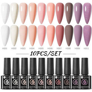 UR SUGAR 10Pcs/set Color Gel Nail Polish Set 122 Colors Semi Permanent UV Led Gel Varnish Soak Off Nail Lacquers Topcoat Just Makeup Me