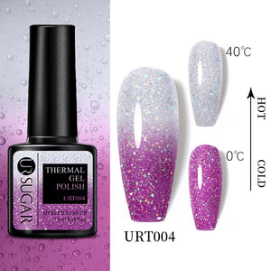 UR SUGAR 7.5ml Thermal 3-layers Color Changing UV Gel Polish sparkle Glitter Nail Gel Polish Soak Off Nail Art Gel Varnishes