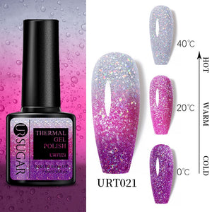 UR SUGAR 7.5ml Thermal 3-layers Color Changing UV Gel Polish sparkle Glitter Nail Gel Polish Soak Off Nail Art Gel Varnishes